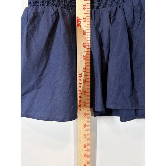 Anthropologie Navy Blue Sleeveless Blouse Size XL Ruffled Hem Zip Up Minimalist - Picture 5 of 9